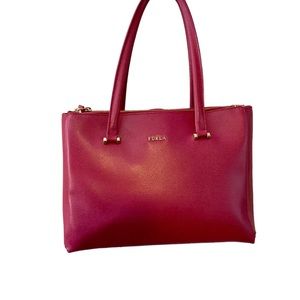 Furla- berry colored hand bag